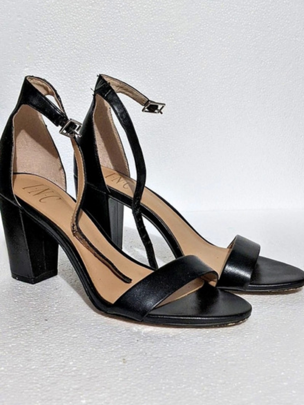 INC International Concepts INC strappy block-heel Black Strappy Heels Women 7.5
